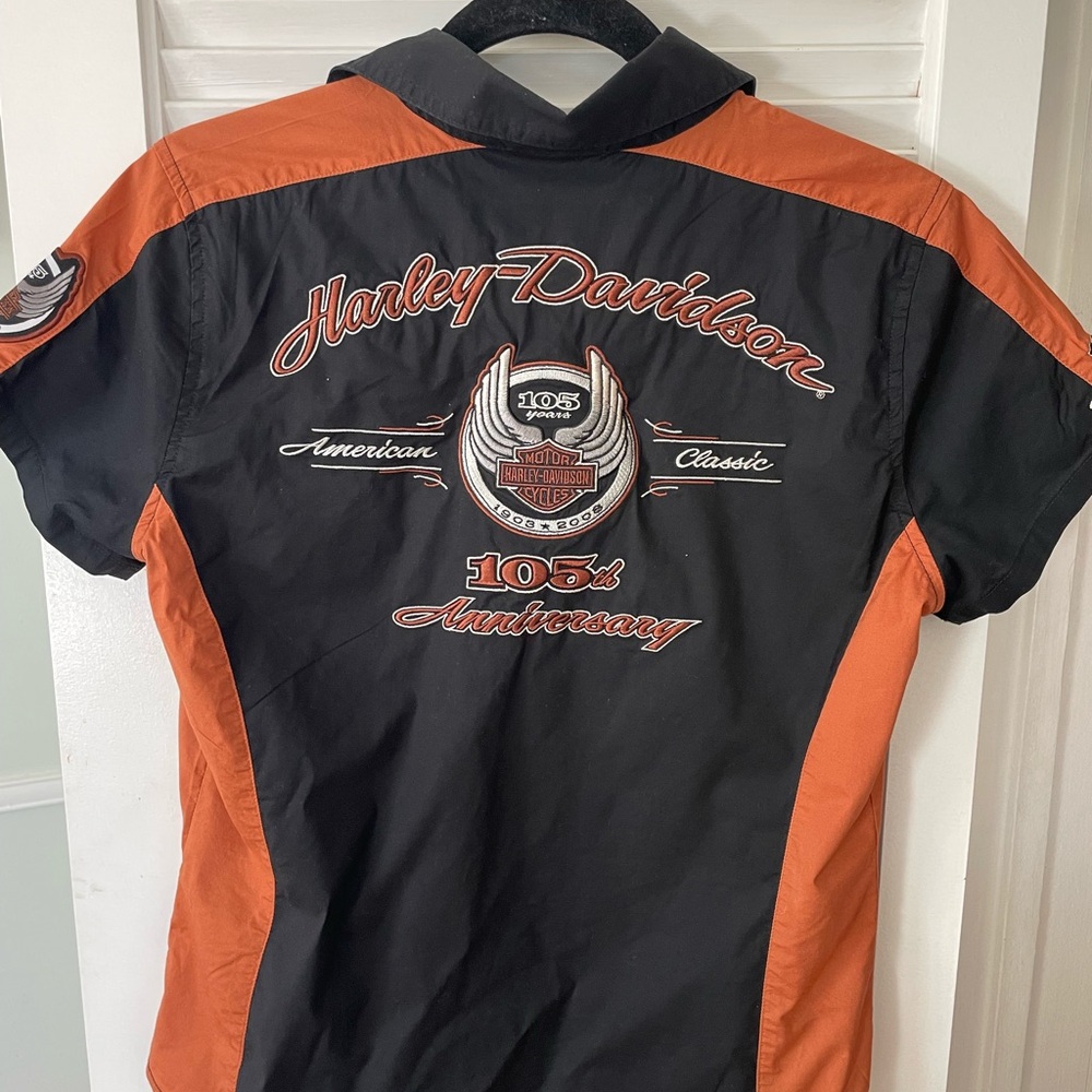 Harley-Davidson Black and Orange Anniverary Shirt